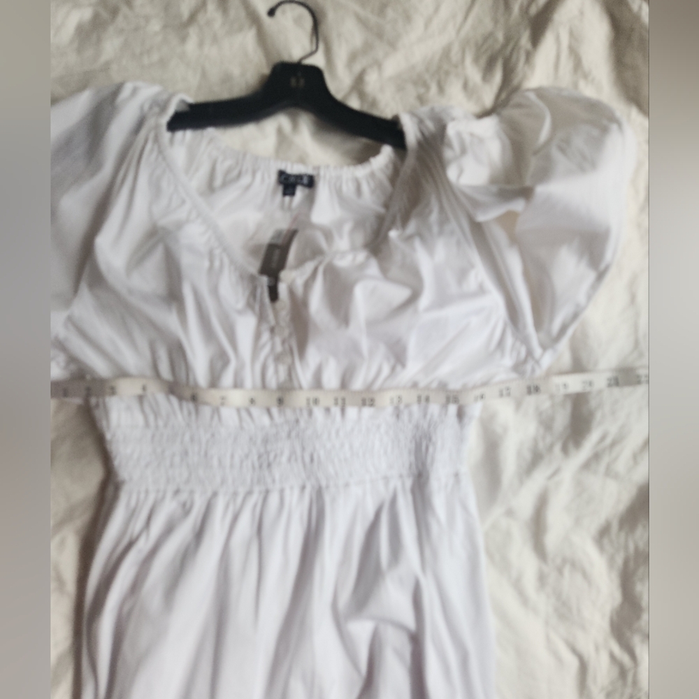 Jcrew v-neck midi dress cotton poplin white sz M, L available NWT - Picture 12 of 14